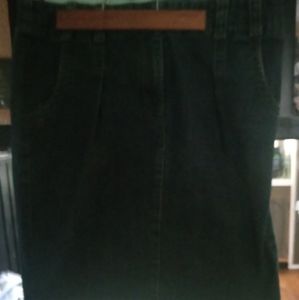 Jean skirt pockets back slit denim blue